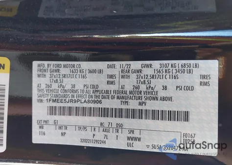 2023 Ford Bronco Raptor z USA, uszkodzony, nr VIN 1FMEE5JR9PLA80906